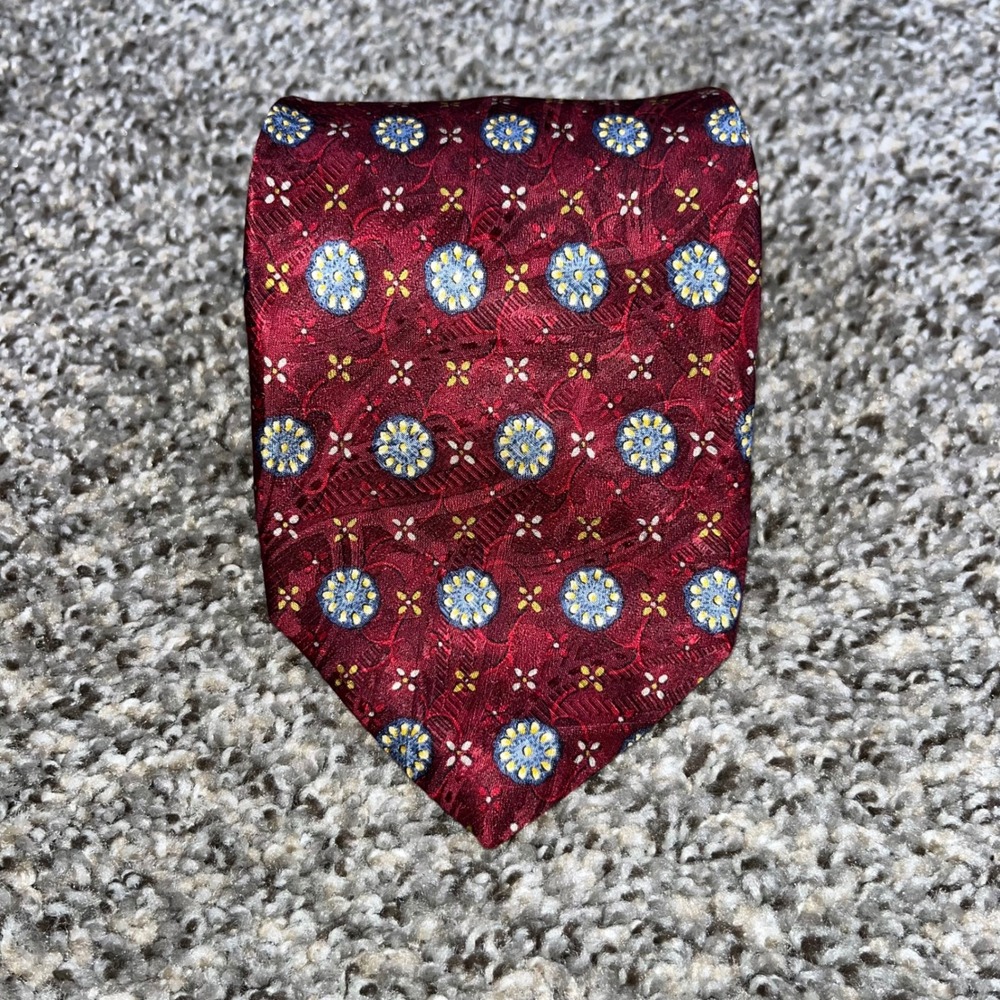 Vintage Robert Talbott Best of Class Silk Tie Burgundy Floral Medallion Tie